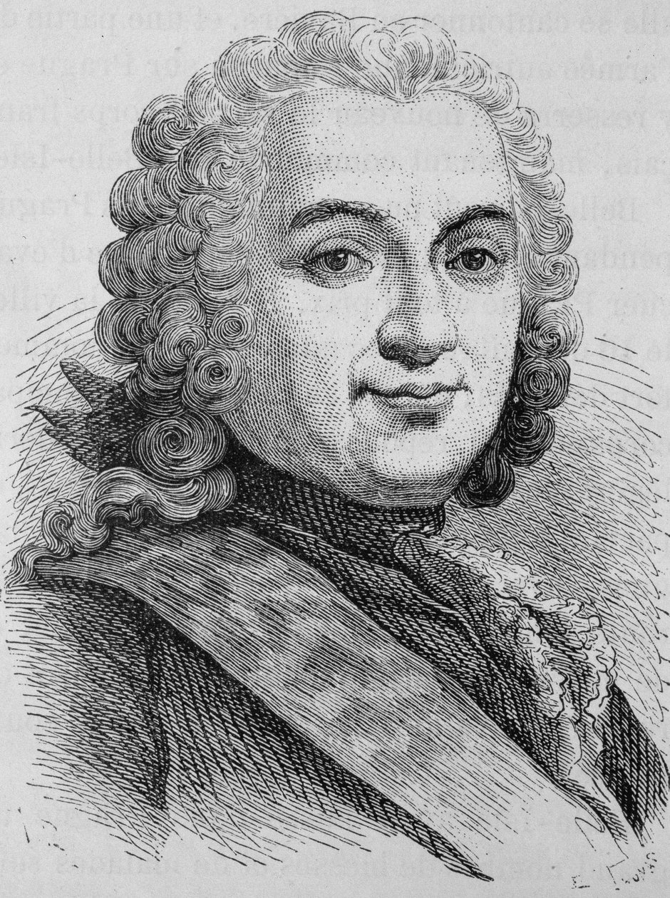 Portræt af François de Chevert (1695 - 1769). Indgravering af slutningen af det 19. århundrede i "Histoire de France"" af H. Martin. af Unknown artist