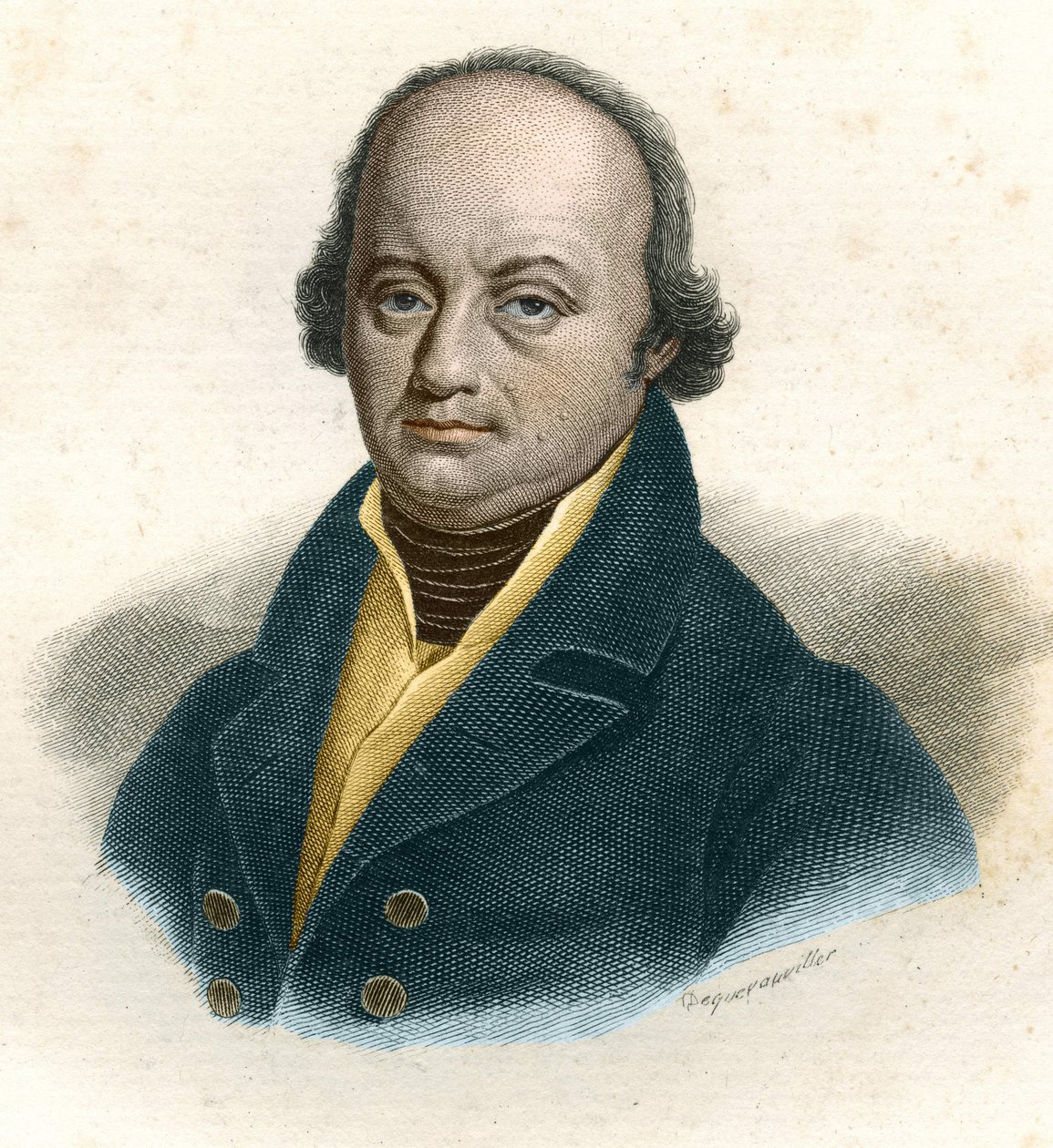 Portræt af Franz-Joseph Gall (Franz Joseph) (1758 - 1828), tysk læge, gravering af det 19. århundrede af Unknown artist
