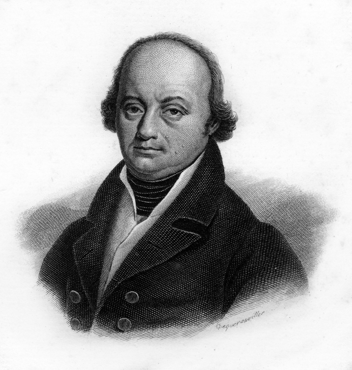 Portræt af Franz-Joseph Gall (Franz Joseph) (1758 - 1828), tysk læge, gravering af det 19. århundrede af Unknown artist