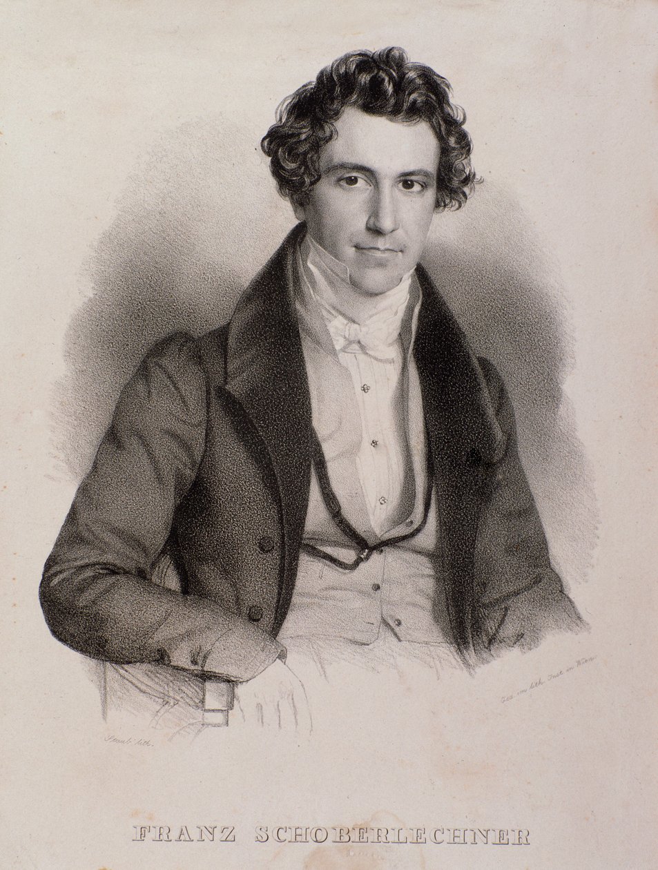 Portræt af Franz Schoberlechner (stik af Unknown artist