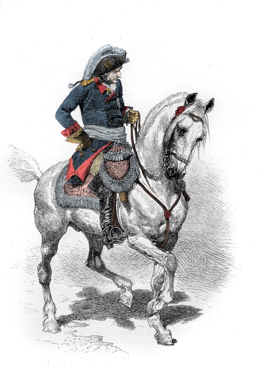 Portræt af Frederik II af Preussen (1712-1786) kendt som Frederik den Store. Indgravering af det 19. århundrede. . af Unknown artist