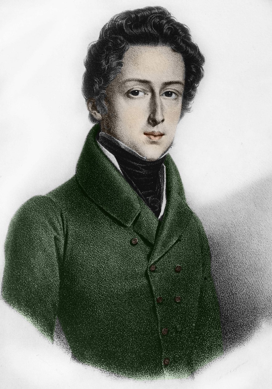 Portræt af Frederick Chopin (1810 - 1849), polsk komponist. af Unknown artist