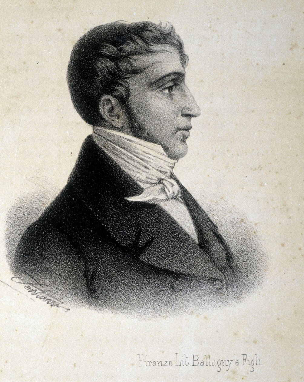 Portræt af Frederico Confalonieri (1785-1846), en af ​​grundlæggerne af italiensk uafhængighed. af Unknown artist