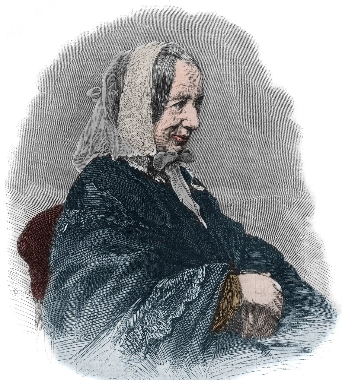 Portræt af Fredrika Bremer (1801-65) (stik) en svensk forfatter og en feministisk aktivist af Unknown artist