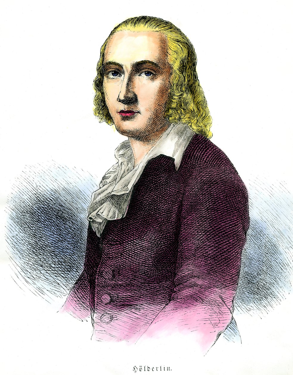 Portræt af Friedrich Holderlin (1770-1843) tysk digter Gravering af det 19. århundrede Privat samling af Unknown artist