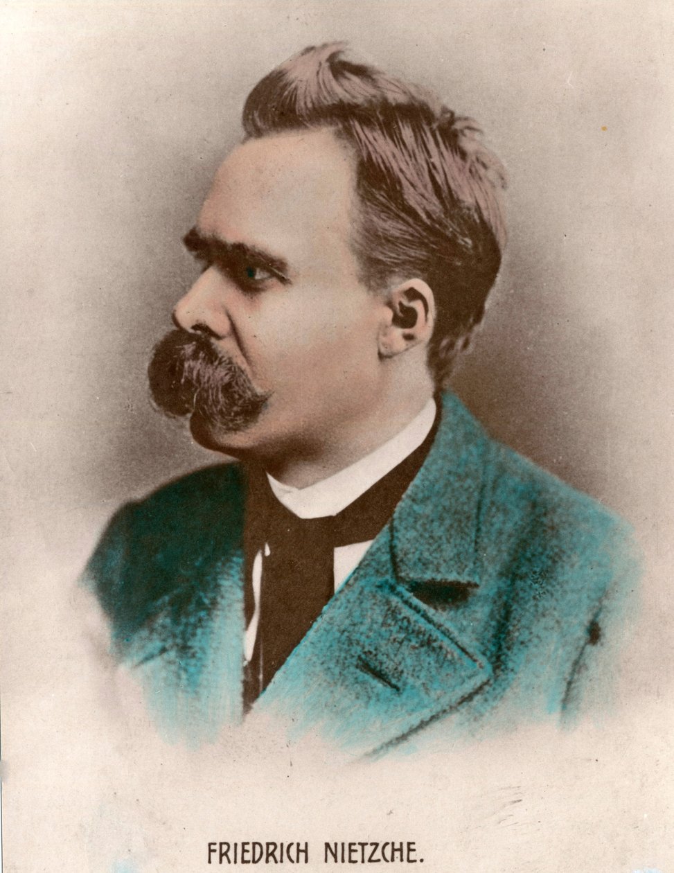 Portræt af Friedrich Nietzsche (1844 - 1900), tysk filosof. Indgravering af det 19. århundrede. Privat samling. af Unknown artist