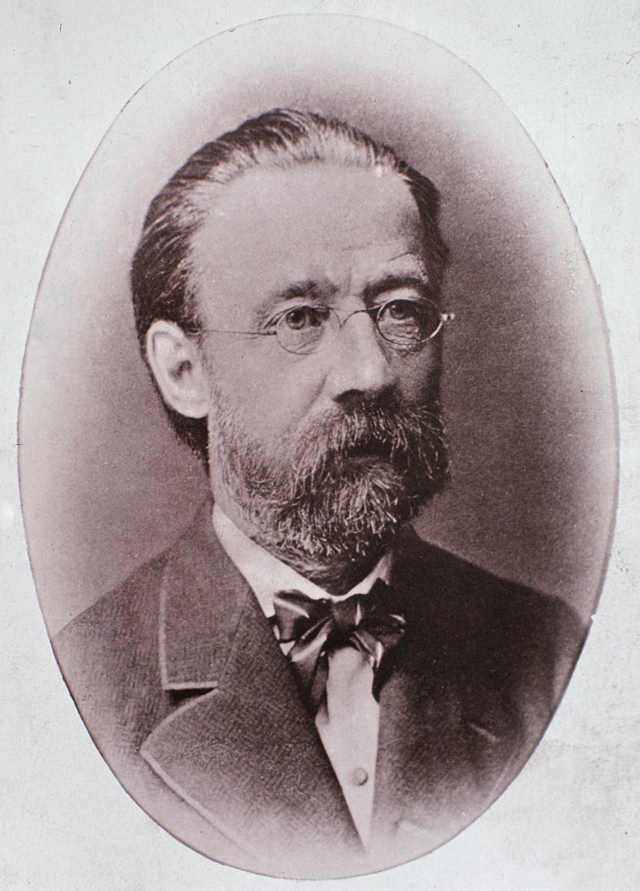 Portræt af Friedrich Smetana (gravering efter foto) af Unknown artist