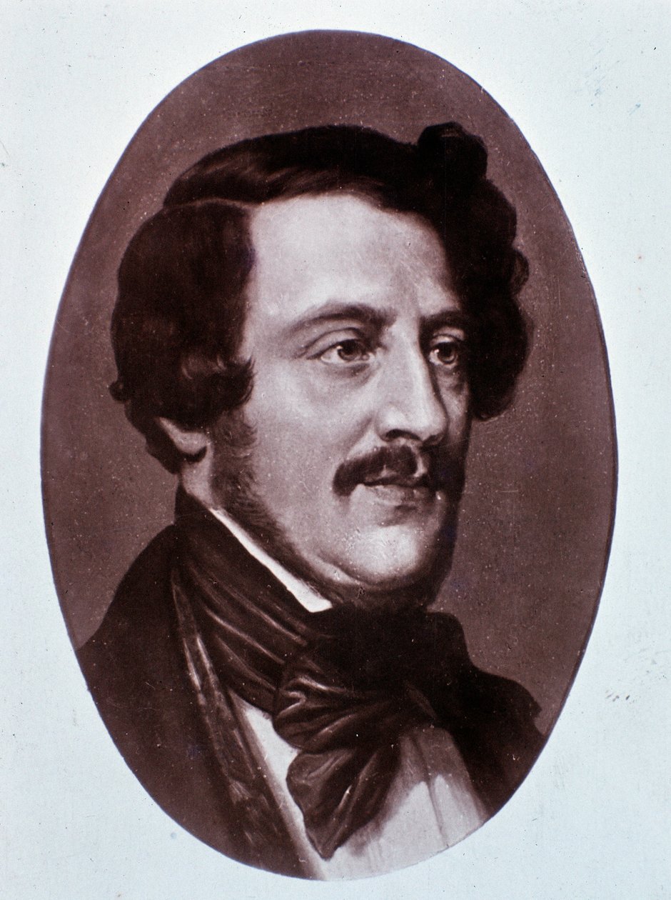 Portræt af Gaetano Donizetti (gravering) af Unknown artist