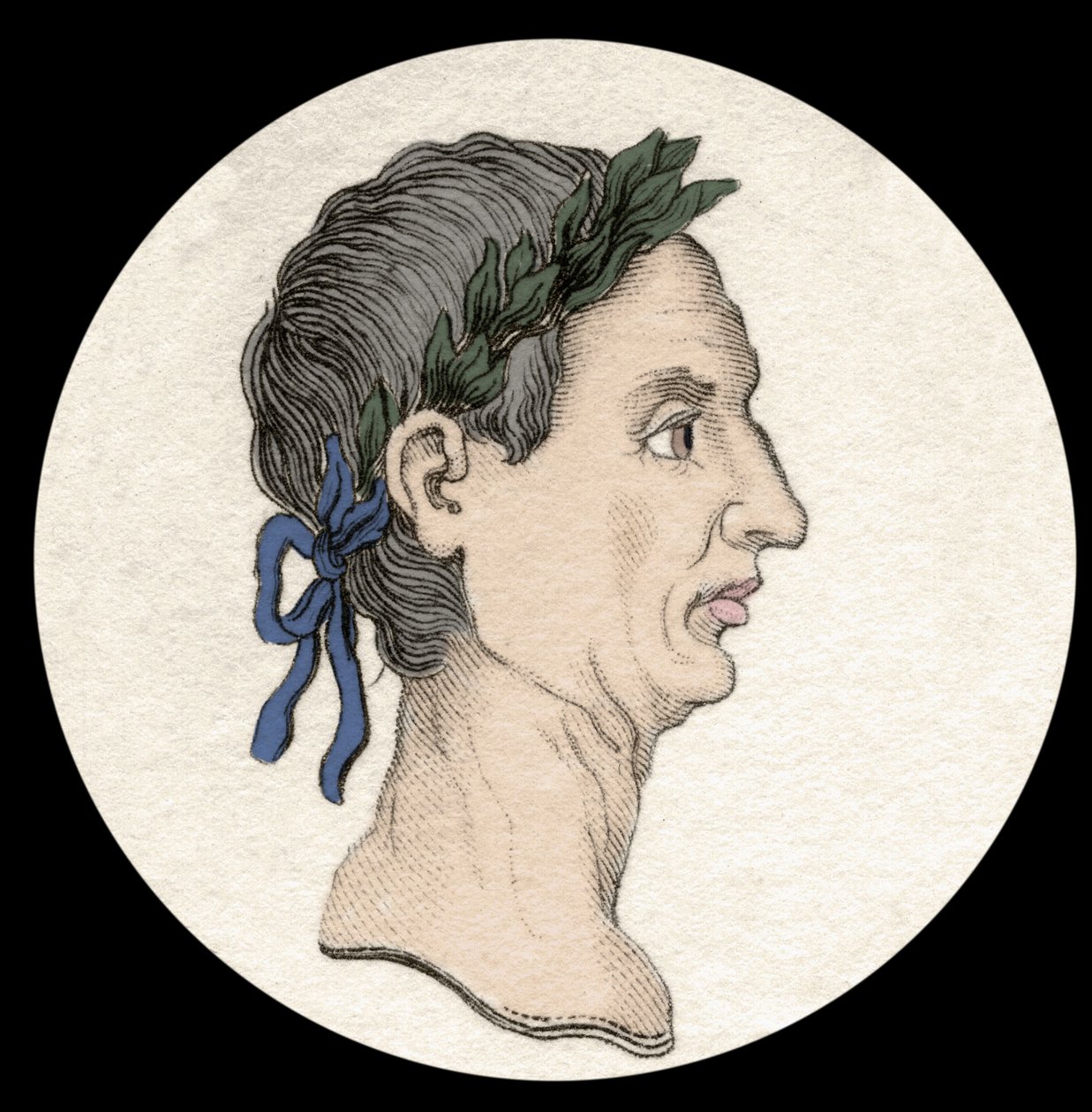 Portræt af Gaius Julius Caesar (dengang Jules cesar) (100-44 f.Kr.). af Unknown artist