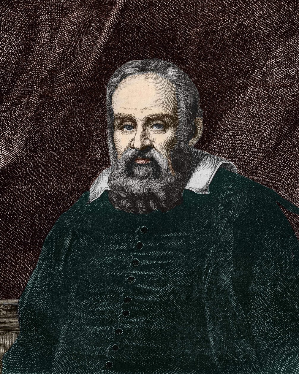 Portræt af Galileo Galilei dit Galileo (1564 - 1642). 1800-tals gravering. af Unknown artist