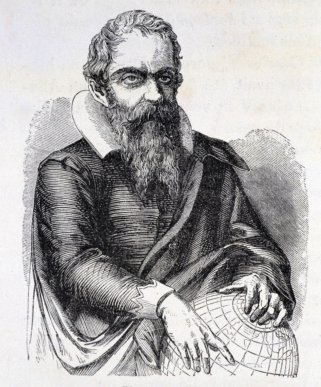 Portræt af Galileo Galilei dit Galileo (1564 - 1642), gravering 1800-tallet. af Unknown artist