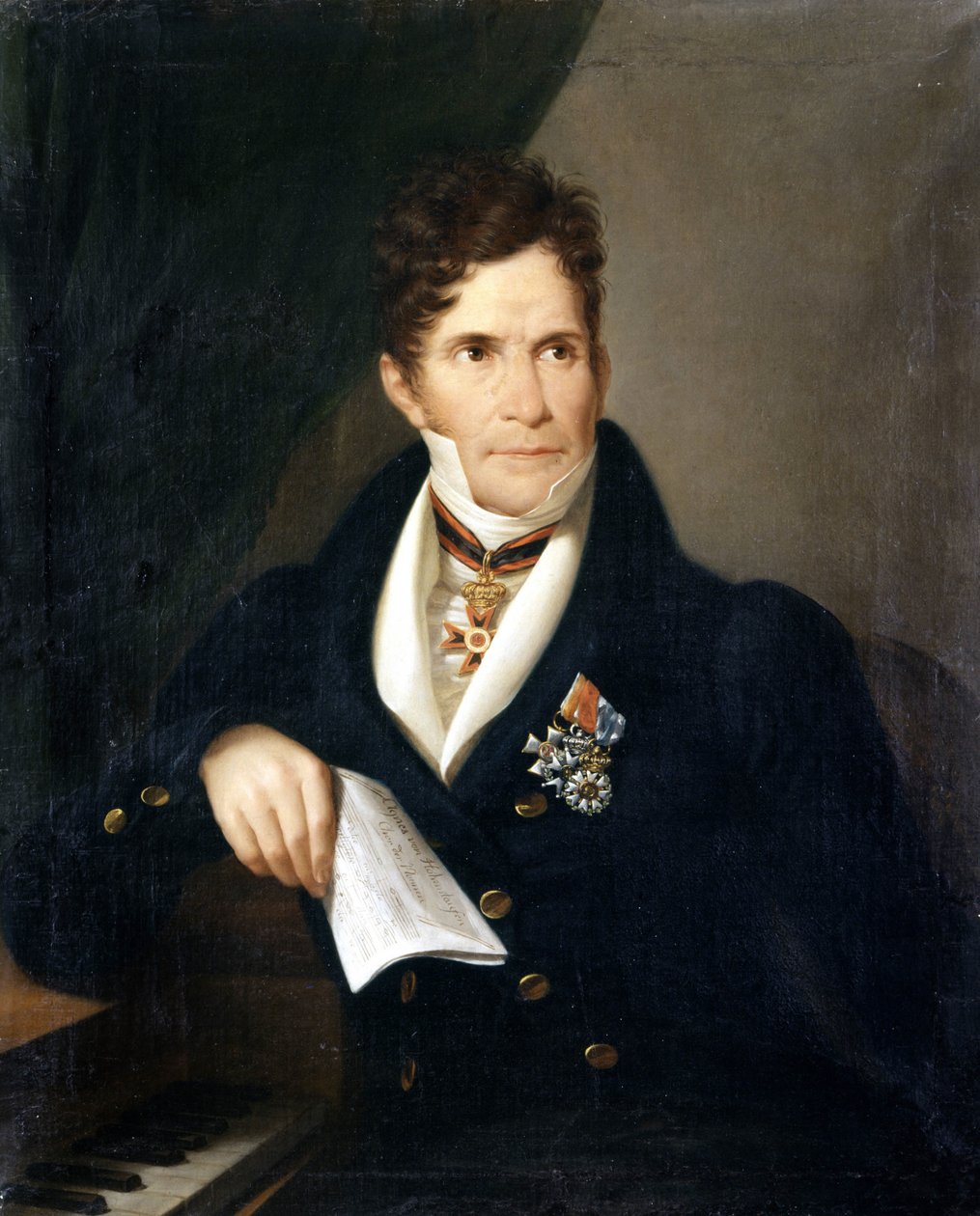Portræt af Gaspare Spontini. Italiensk komponist (1774 til 1851). Anonymt maleri fra det 19. århundrede. Galleria d
