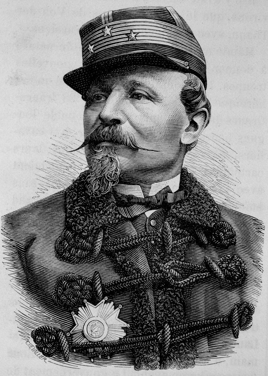 Portræt af general Chanzy (1823 - 1883). Indgravering af slutningen af det 19. århundrede i "Histoire de France"" af H. Martin. af Unknown artist