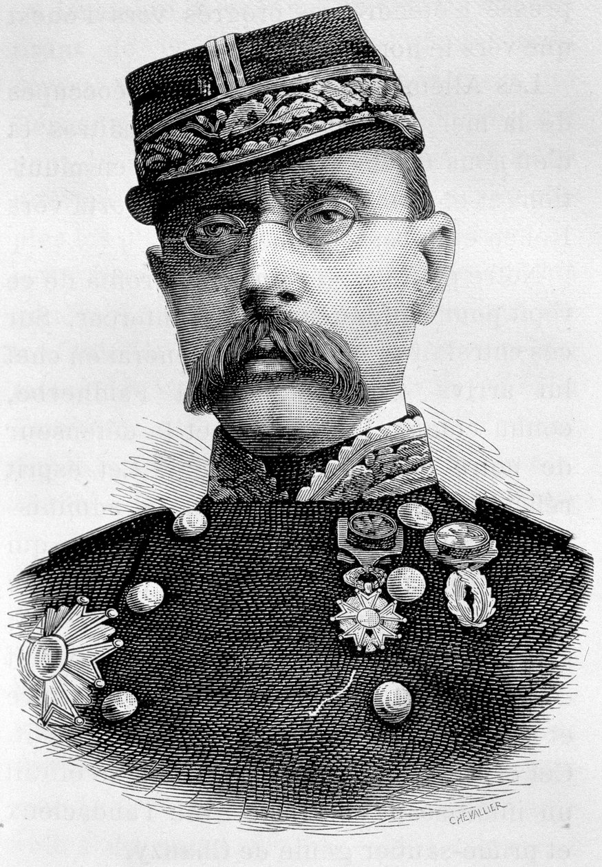 Portræt af general Louis Faidherbe, fransk kolonisator (1818 - 1889). 1800-tals gravering. af Unknown artist