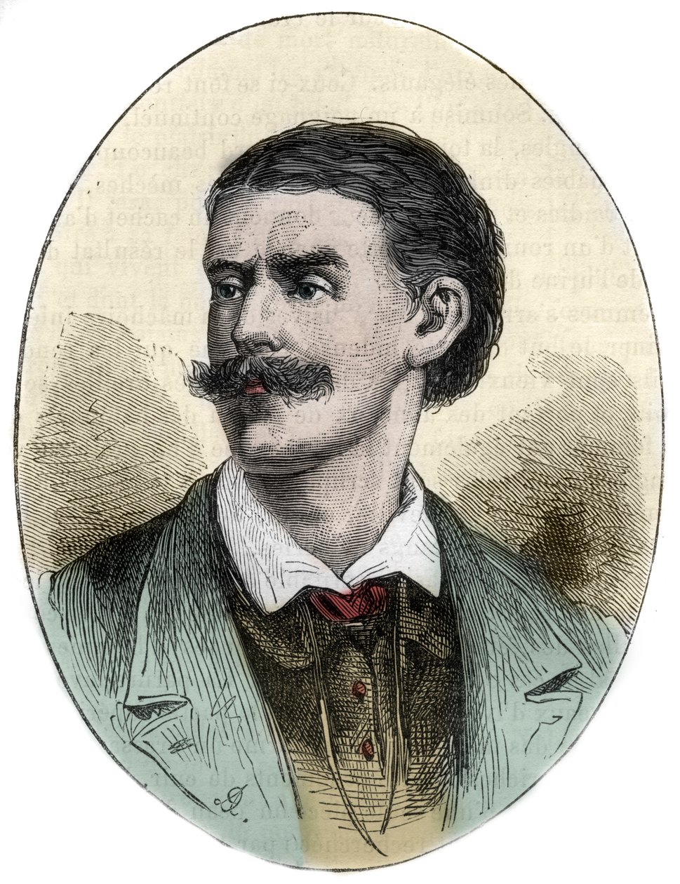 Portræt af Georg August Schweinfurth (1836-1925) tysk opdagelsesrejsende, botaniker og antropolog gravering fra "" Histoire picturesque des grands voyages au det nittende århundrede". 1877 af Unknown artist
