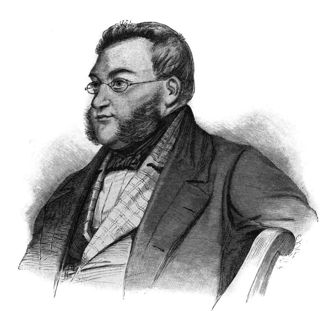 Portræt af Georg von Vincke, preussisk politiker - Georg von Vincke (1811-1875), administrator, politiker og preussisk godsejer - stik i slutningen af 1800-tallet af Unknown artist