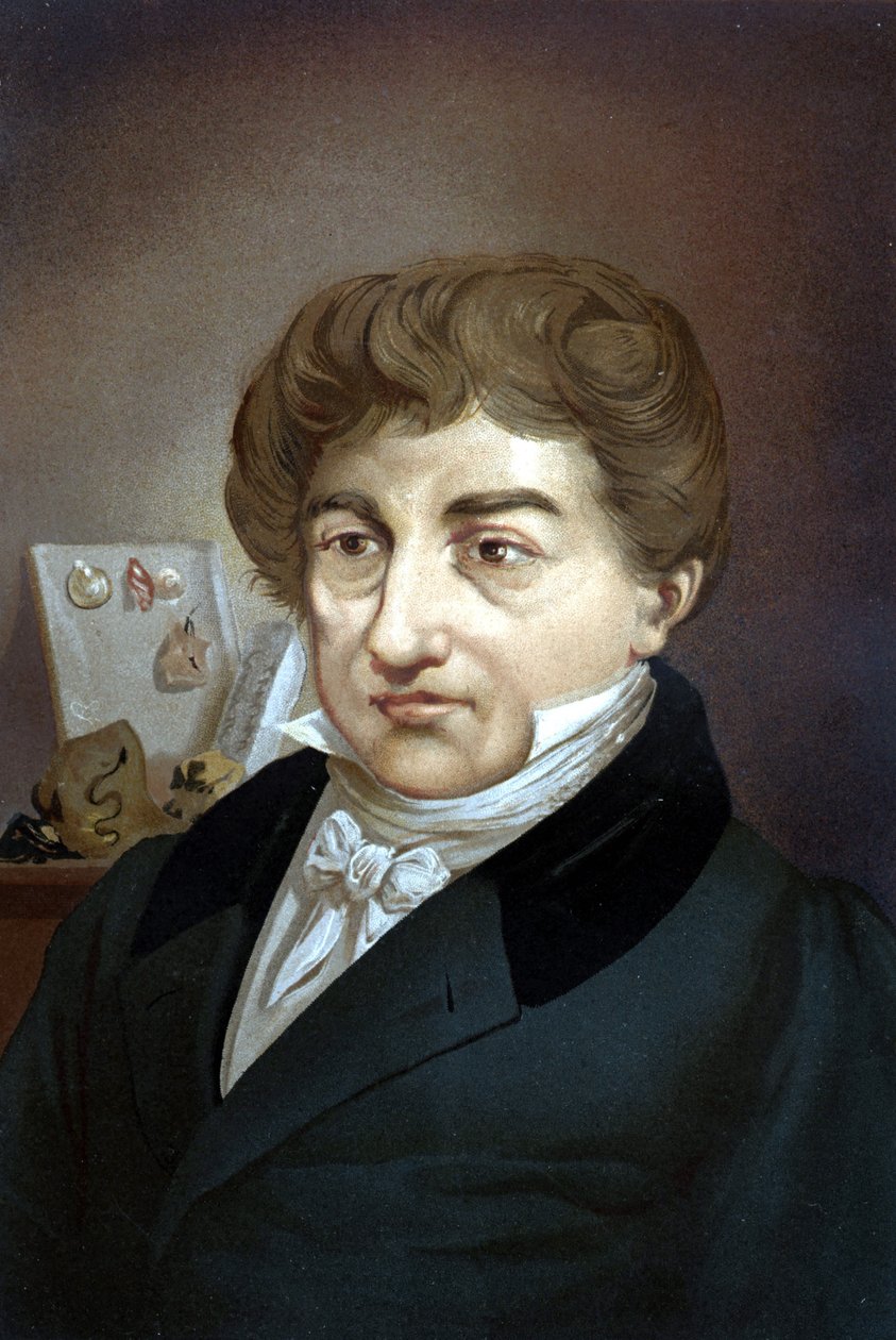 Portræt af Georges Cuvier (1764-1832) fra "Science and its Men" af Louis Figuier. Barcelona 1881 af Unknown artist