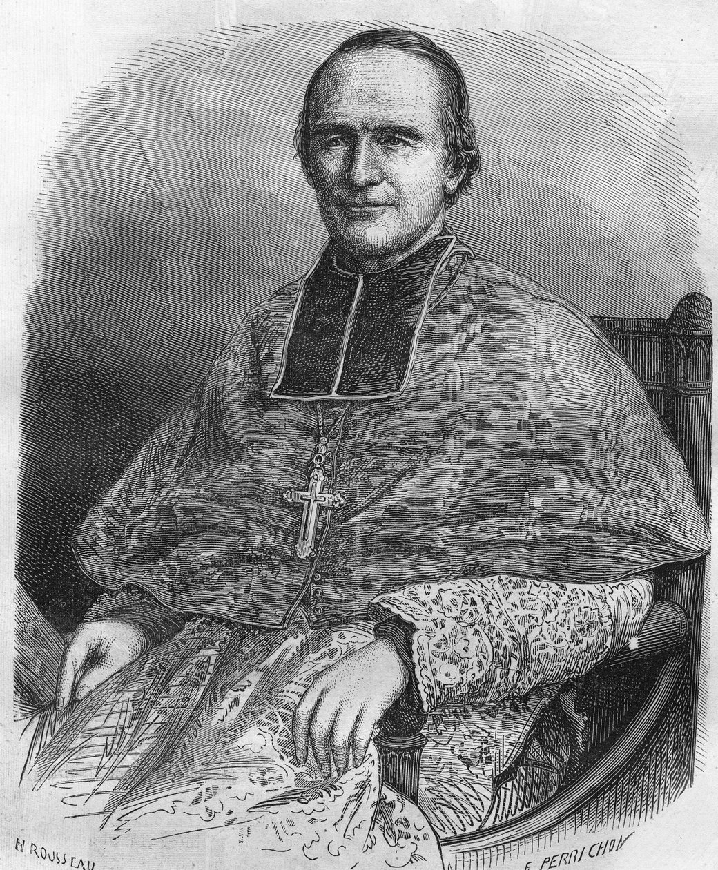 Portræt af Georges Darboy.French Prélate (1813 til 1871). Ærkebiskop af Paris, blev han taget som gidsel under Kommunen og skudt. af Unknown artist