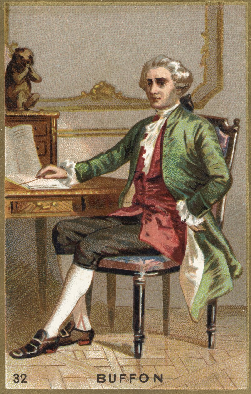 Portræt af Georges Louis Leclerc, greve af Buffon (1707 - 1788), fransk naturforsker og forfatter. Kromolitografi 1800-tallet. af Unknown artist