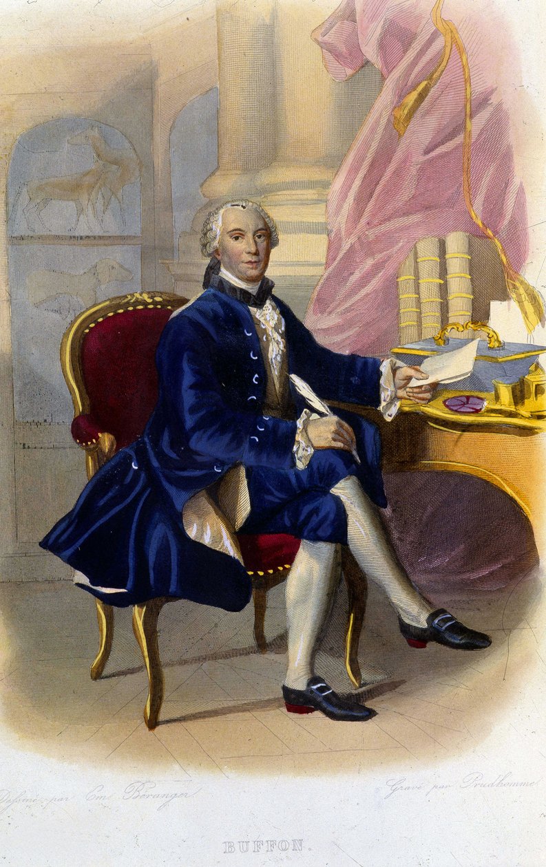 Portræt af Georges Louis Leclerc, greve af Buffon (1707 - 1788), fransk naturforsker og forfatter. I "" Le Plutarque francais"" af Unknown artist