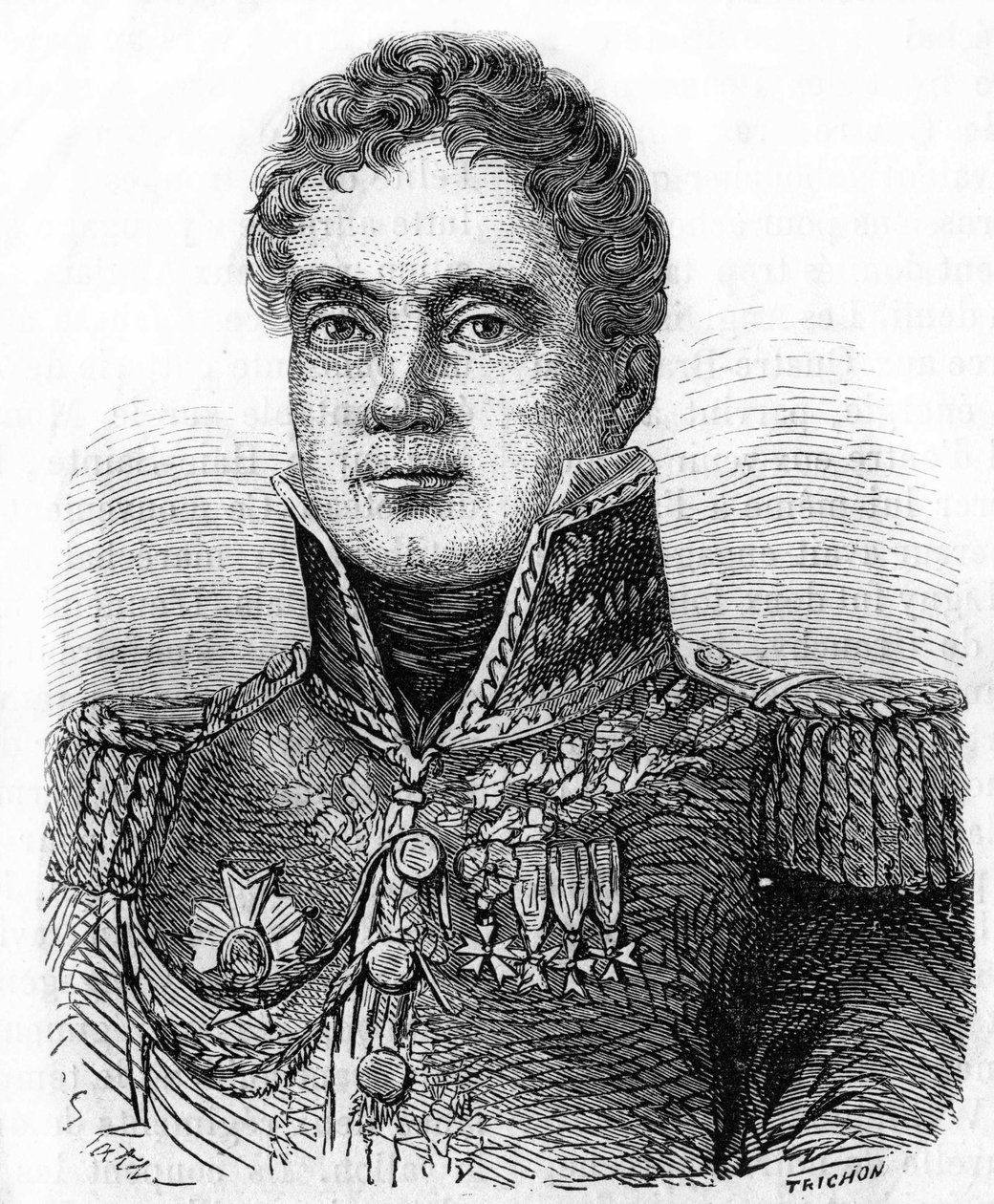 Portræt af Georges Mouton, greve af Lobau (1770-1838), marechal af Frankrig. af Unknown artist
