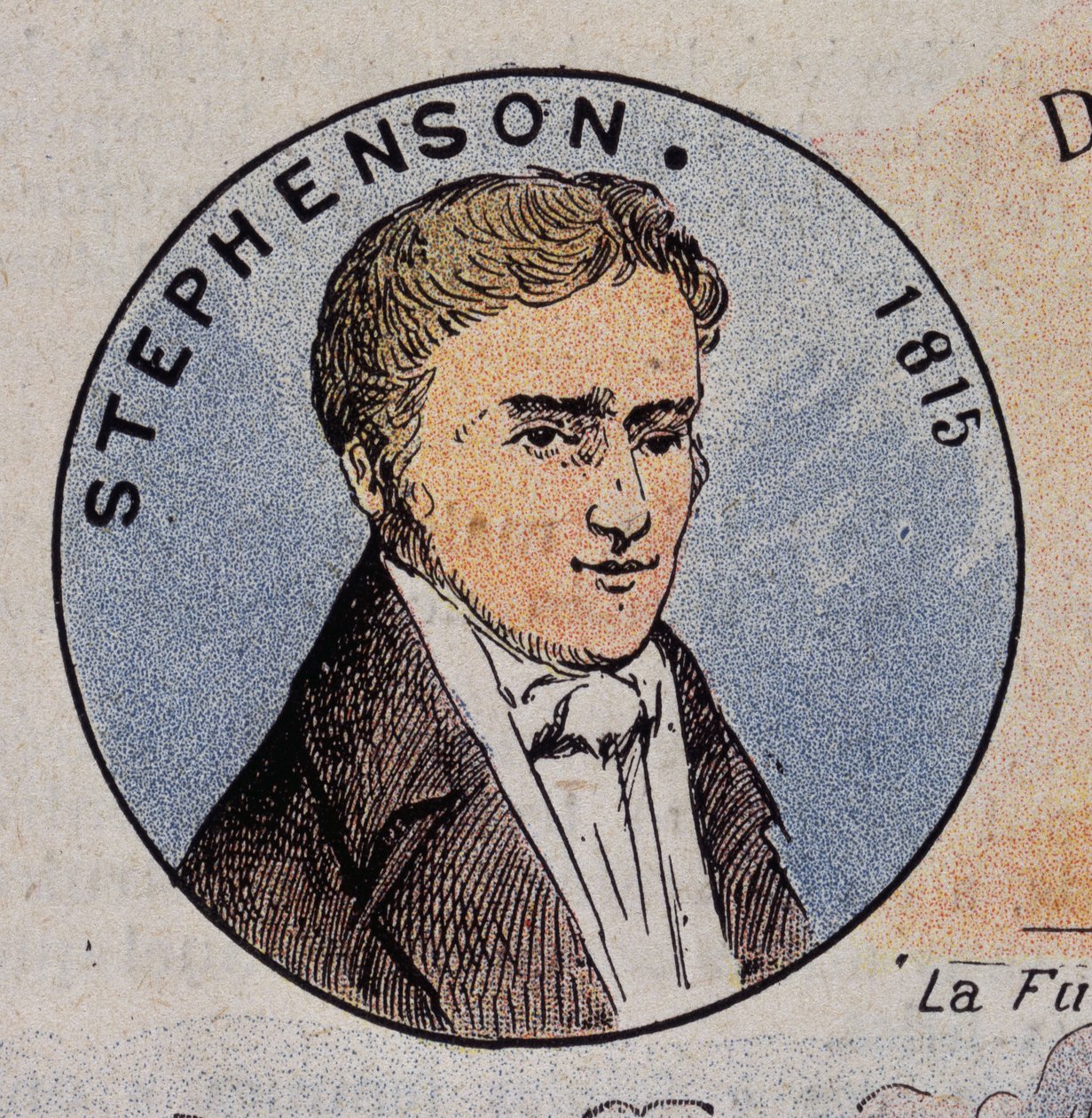 Portræt af Georges Stephenson i 1815 (1781 -1848), britisk ingeniør (første damplokomotiv i 1814) af Unknown artist