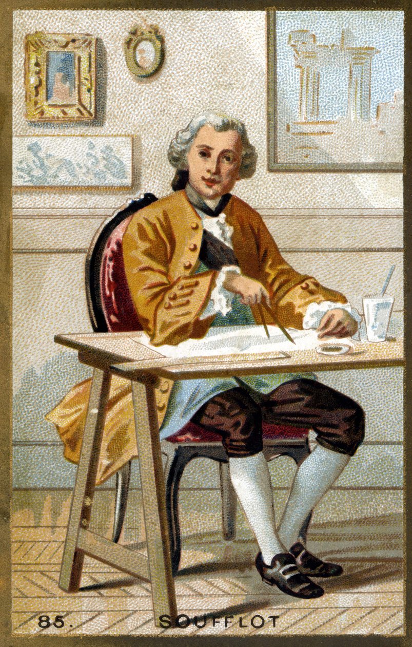 Portræt af Germain soufflot (1713 - 1780), fransk arkitekt. Kromolitografi i slutningen af det 19. århundrede. af Unknown artist