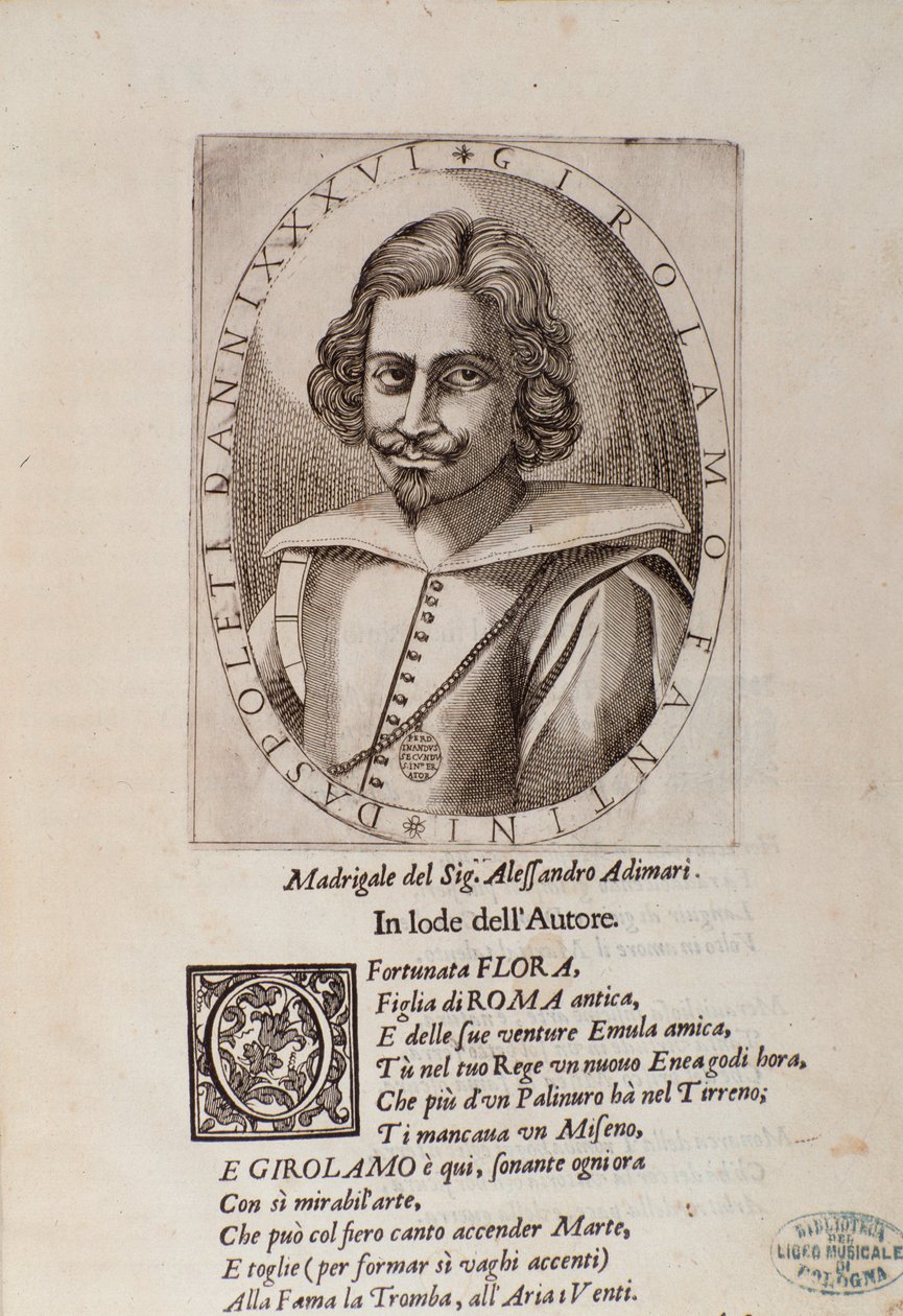 Portræt af Gerolamo Fantini (titelblad på hans metode til at lære at spille trompet af Unknown artist