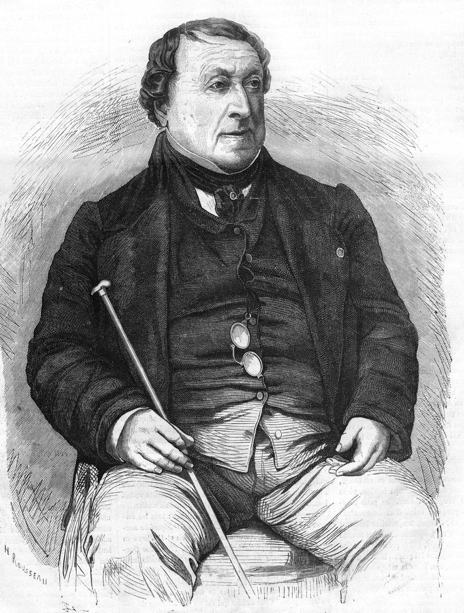Portræt af Gioacchino Rossini (1792-1868). af Unknown artist