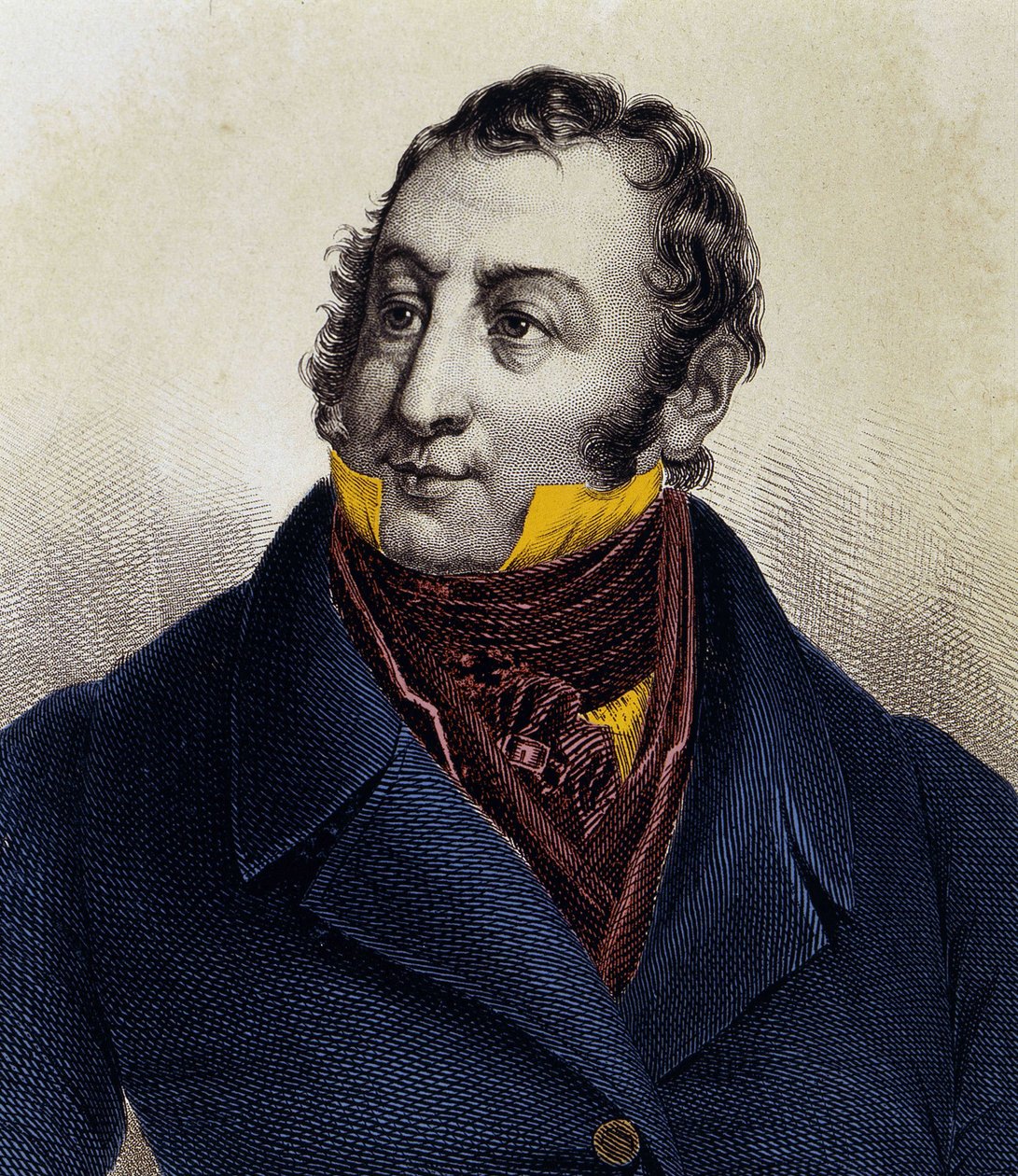 Portræt af Gioacchino Rossini (1792-1868), gravering 1800-tallet. af Unknown artist