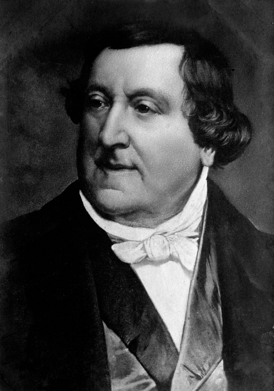 Portræt af Gioacchino Rossini (gravering af Unknown artist