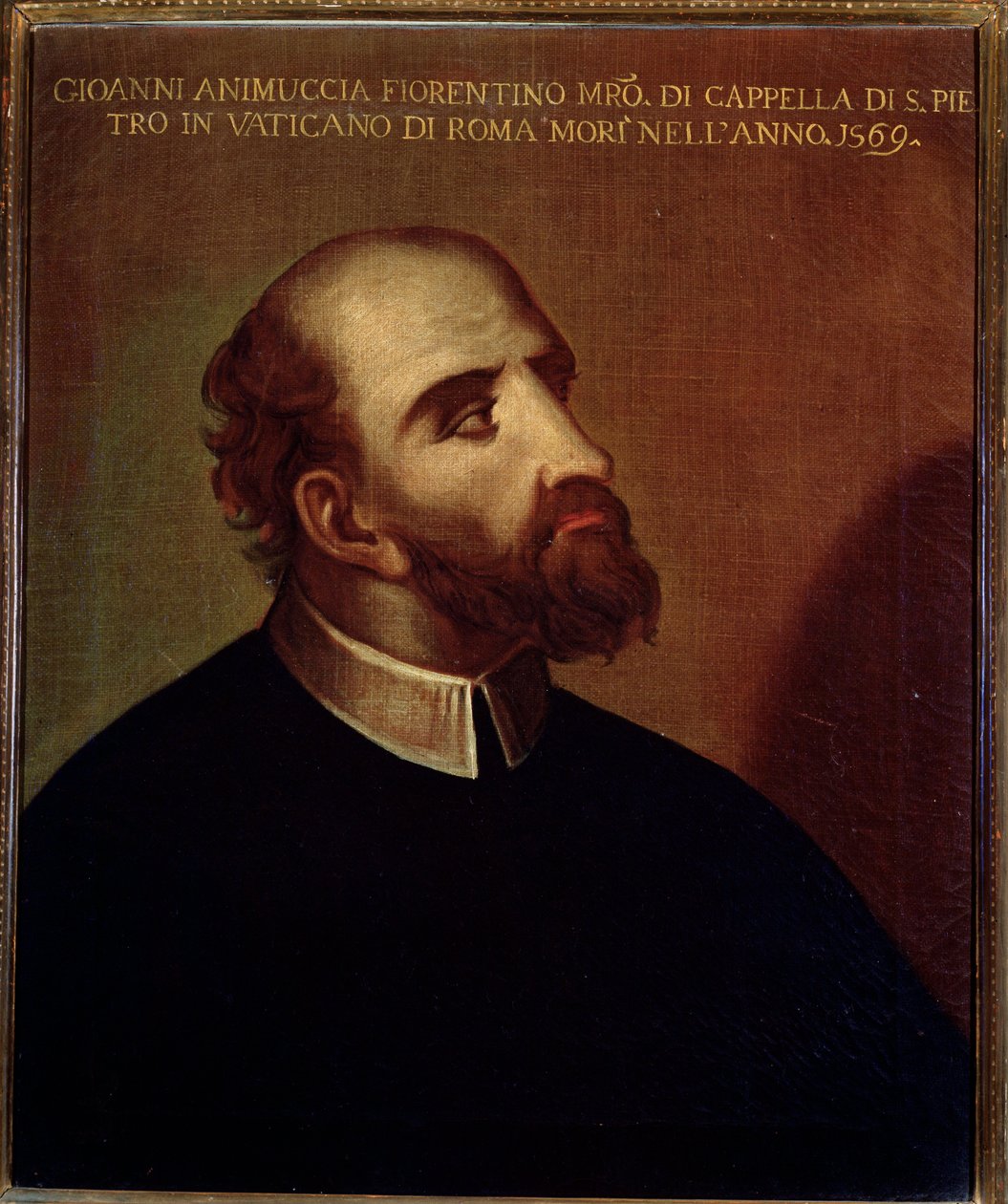 Portræt af Giovanni Animuccia (1514 ca-1571) italiensk komponist Anonym maleri. Bologna Civic Bibliografisk museum fra det 16. århundrede af Unknown artist