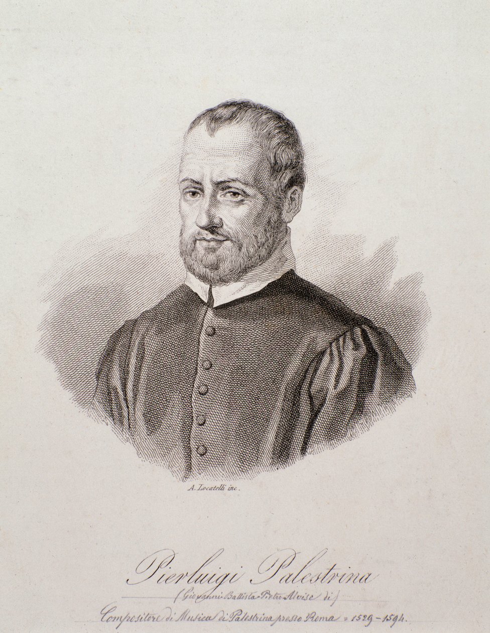 Portræt af Giovanni Pierluigi da Palestrina (gravering af Unknown artist