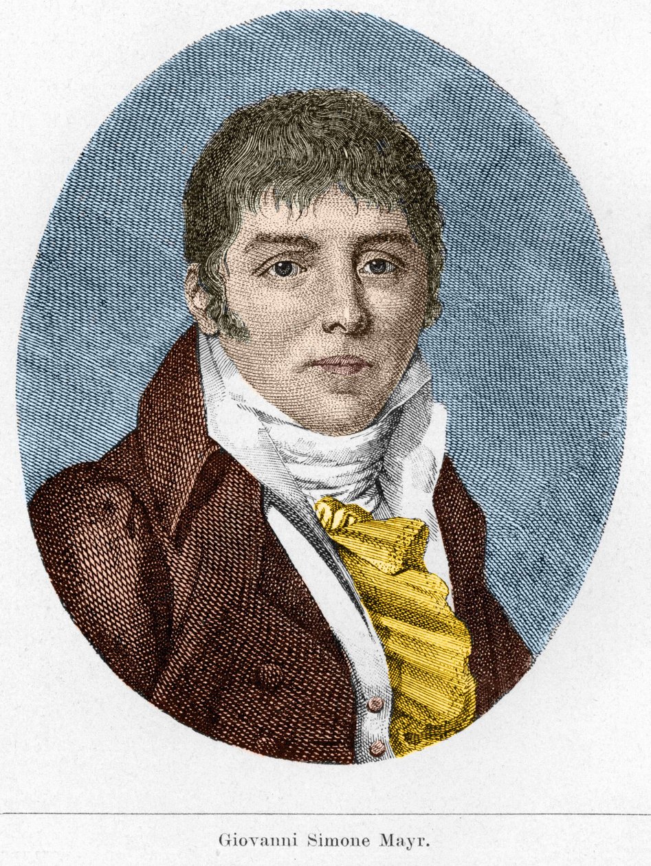 Portræt af Giovanni Simone Mayr (Johann Simon Mayr), italiensk komponist (1763-1845) af Unknown artist
