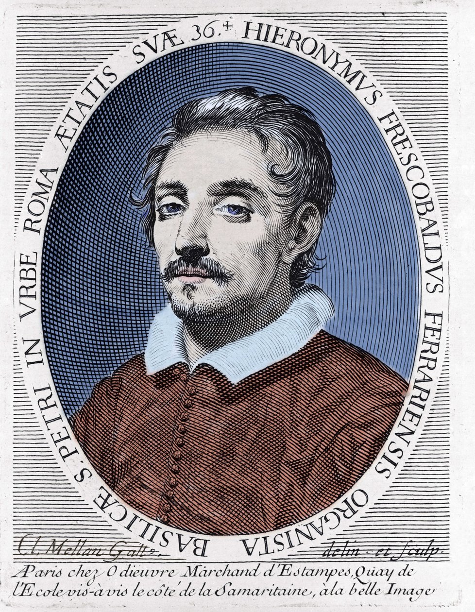 Portræt af Girolamo (eller Gerolamo) Frescobaldi (1583 - 1643) italiensk komponist. af Unknown artist