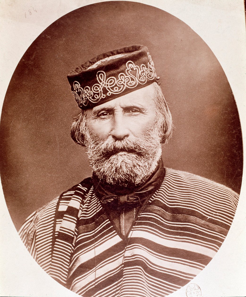 Portræt af Giuseppe Garibaldi (1807-1882) Fotografi. 19. århundrede. Milano, privat samling af Unknown artist