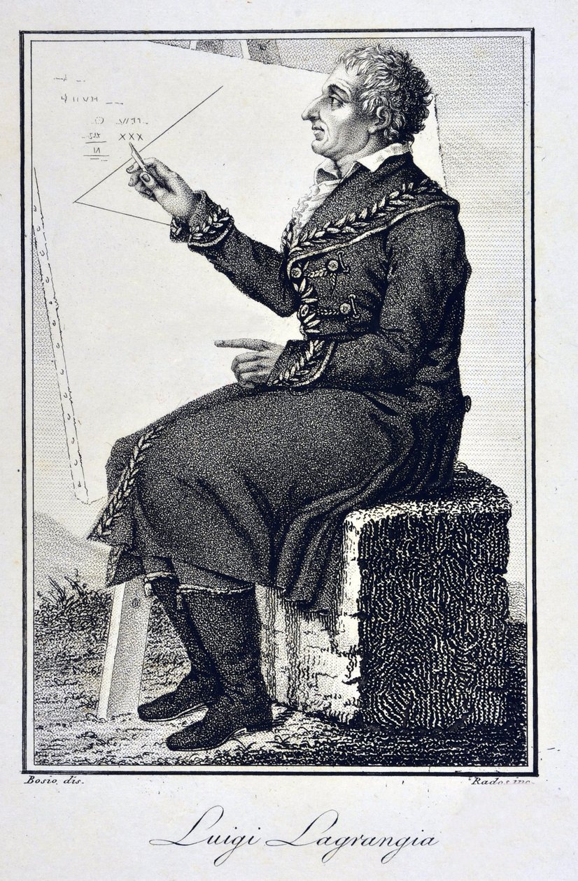 Portræt af Giuseppe Ludovico De la Grange Tournier (1736 - 1813) - Portræt af Joseph Louis (Joseph-Louis), jarl af Lagrange (1736-1813), fransk matematiker af Unknown artist