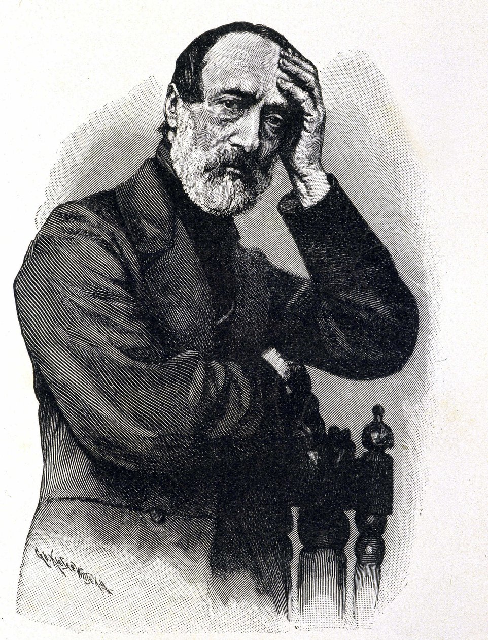 Portræt af Giuseppe Mazzini (1805 - 1872), italiensk patriot og revolutionær af Unknown artist