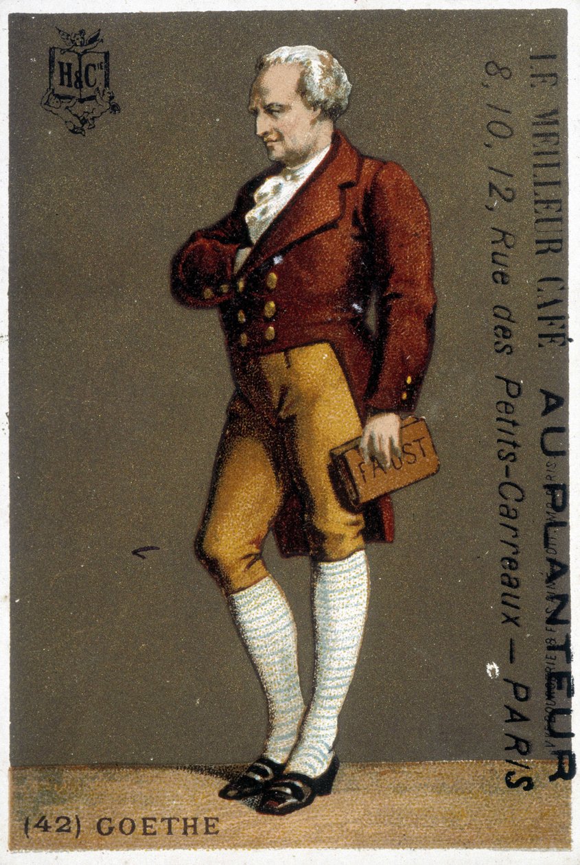 Portræt af Goethe. Tegning sd. 19. århundrede. Portræt af Goethe i fødder. Tegning sd. 19. århundrede. af Unknown artist