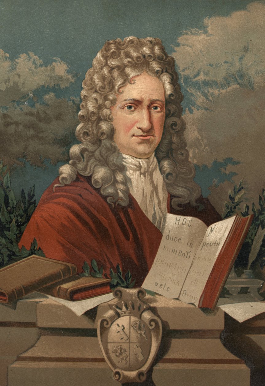 Portræt af Gottfried Wilhelm Leibniz (1646 - 1716) fra "" Science and its Men"" af Louis Figuier. Barcelona 1881 af Unknown artist