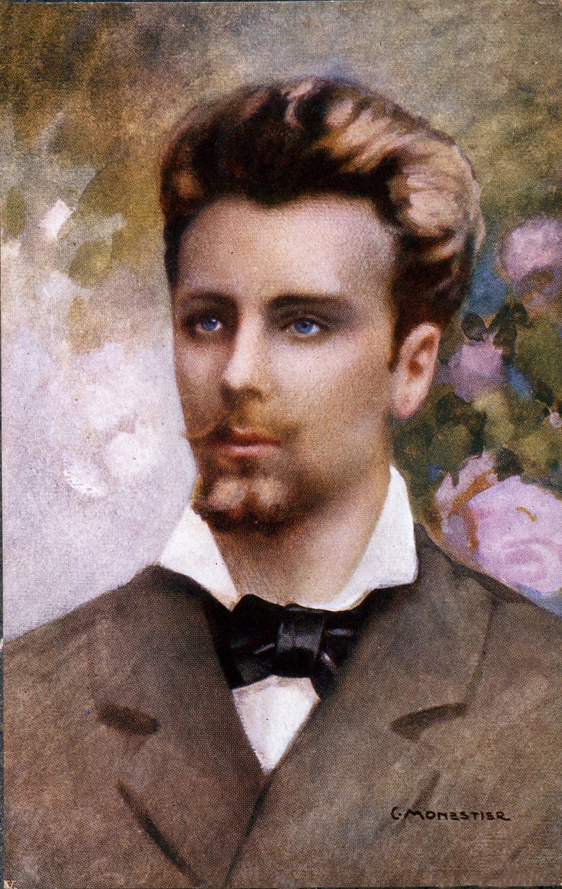 Portræt af Guglielmo Oberdan (1858-1882), postkort efter et maleri af C. Monestier. af Unknown artist