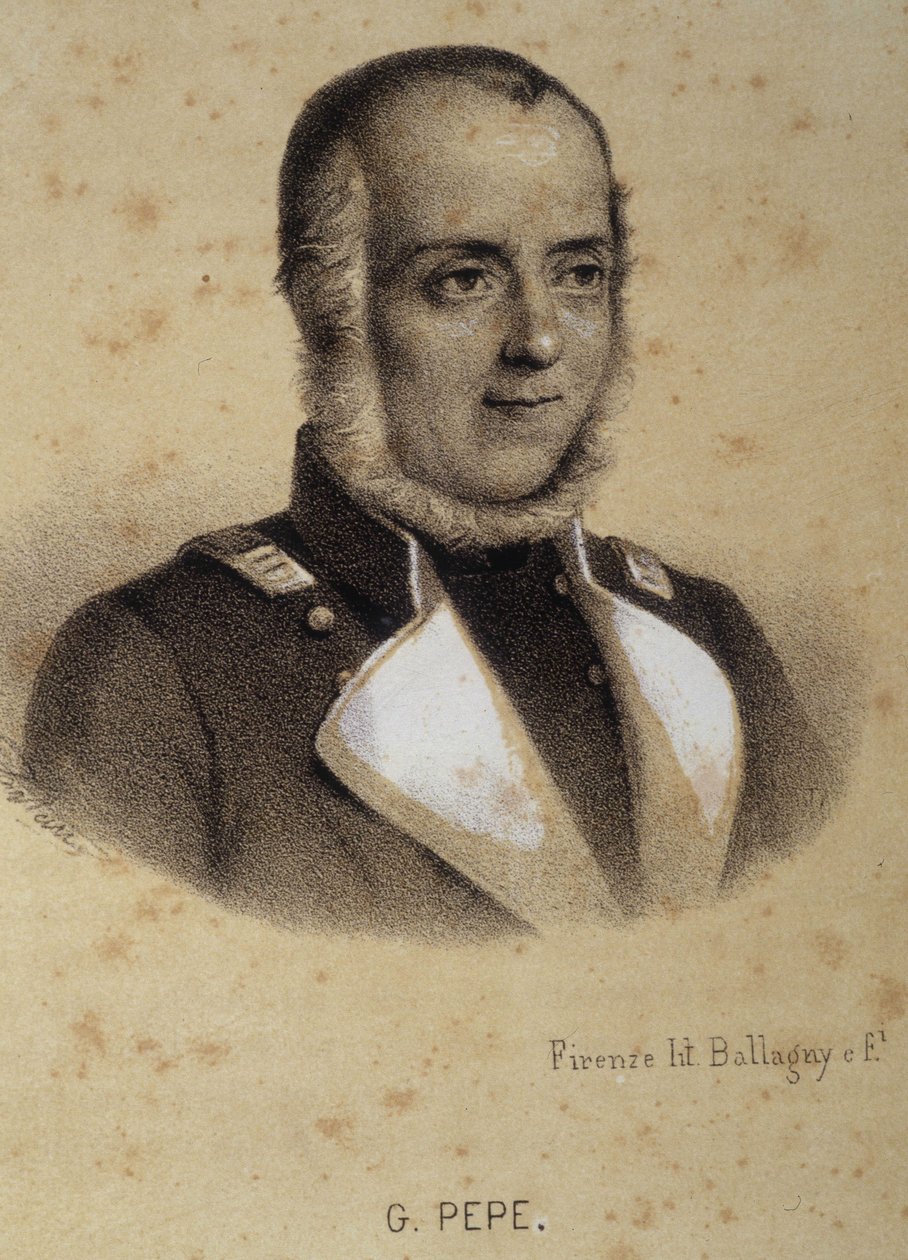 Portræt af Guglielmo Pepe (1783 - 1855), af Unknown artist