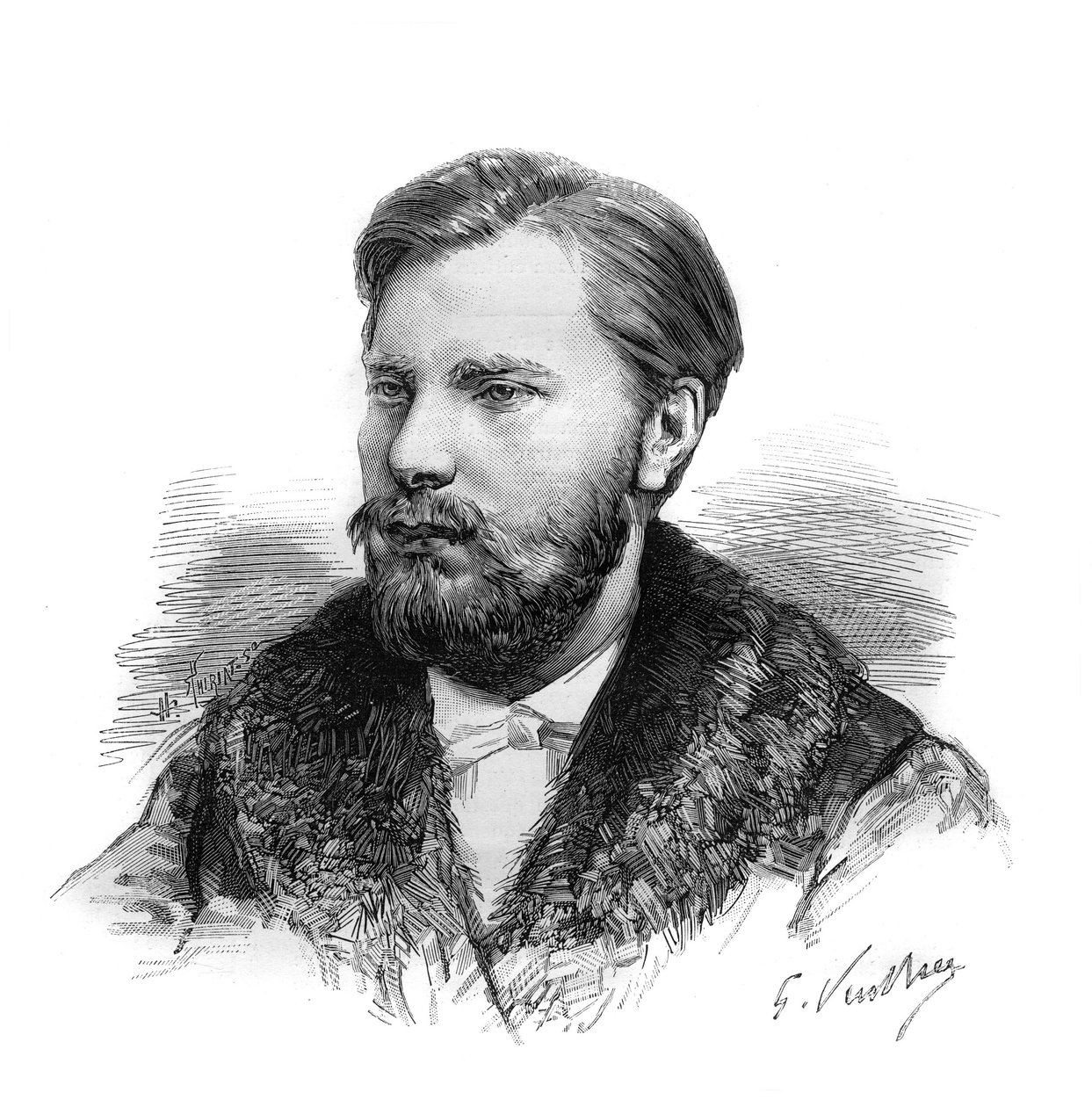 Portræt af Guillaume Alexandre (Guillaume-Alexandre) Prins af Orange, der døde i 1884. Indgravering i "" Le Monde Illustré"" af Unknown artist