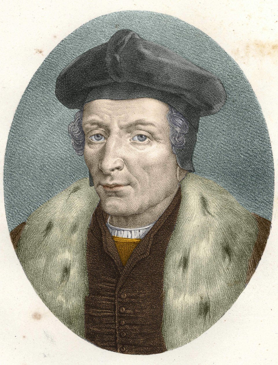 Portræt af Guillaume Bude (Budee) (Budaeus) (1467-1540), gravering 1800-tallet. af Unknown artist