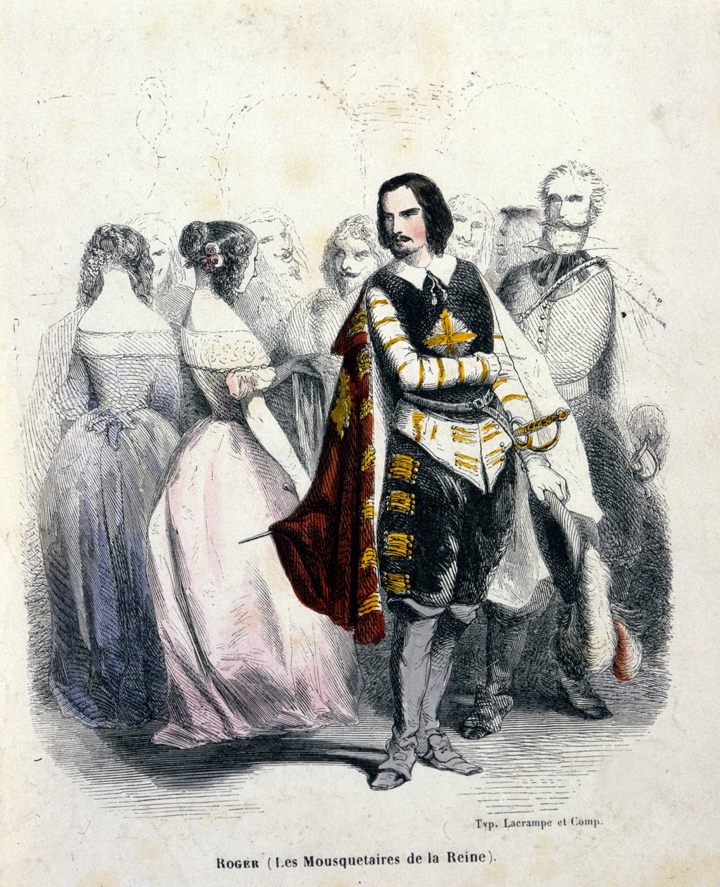 Portræt af Gustave Roger (1815 - 1879), fransk tenor, i "Dronningens musketerer" af Jacques Fromental Halevy af Unknown artist