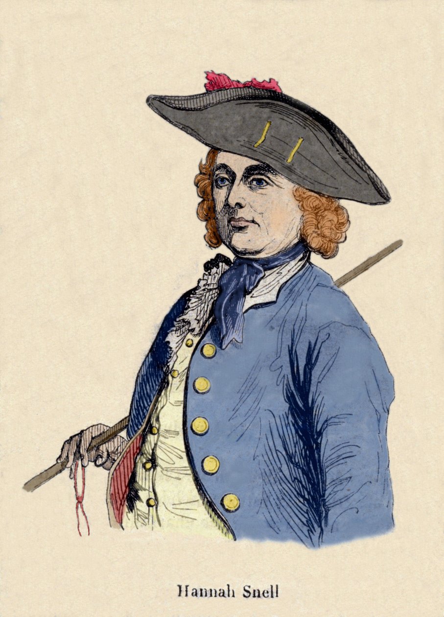 Portræt af Hannah Snell (1723-1792) kvindelig soldat, var en englænder, der tog rollen som en mand for at blive soldat. af Unknown artist