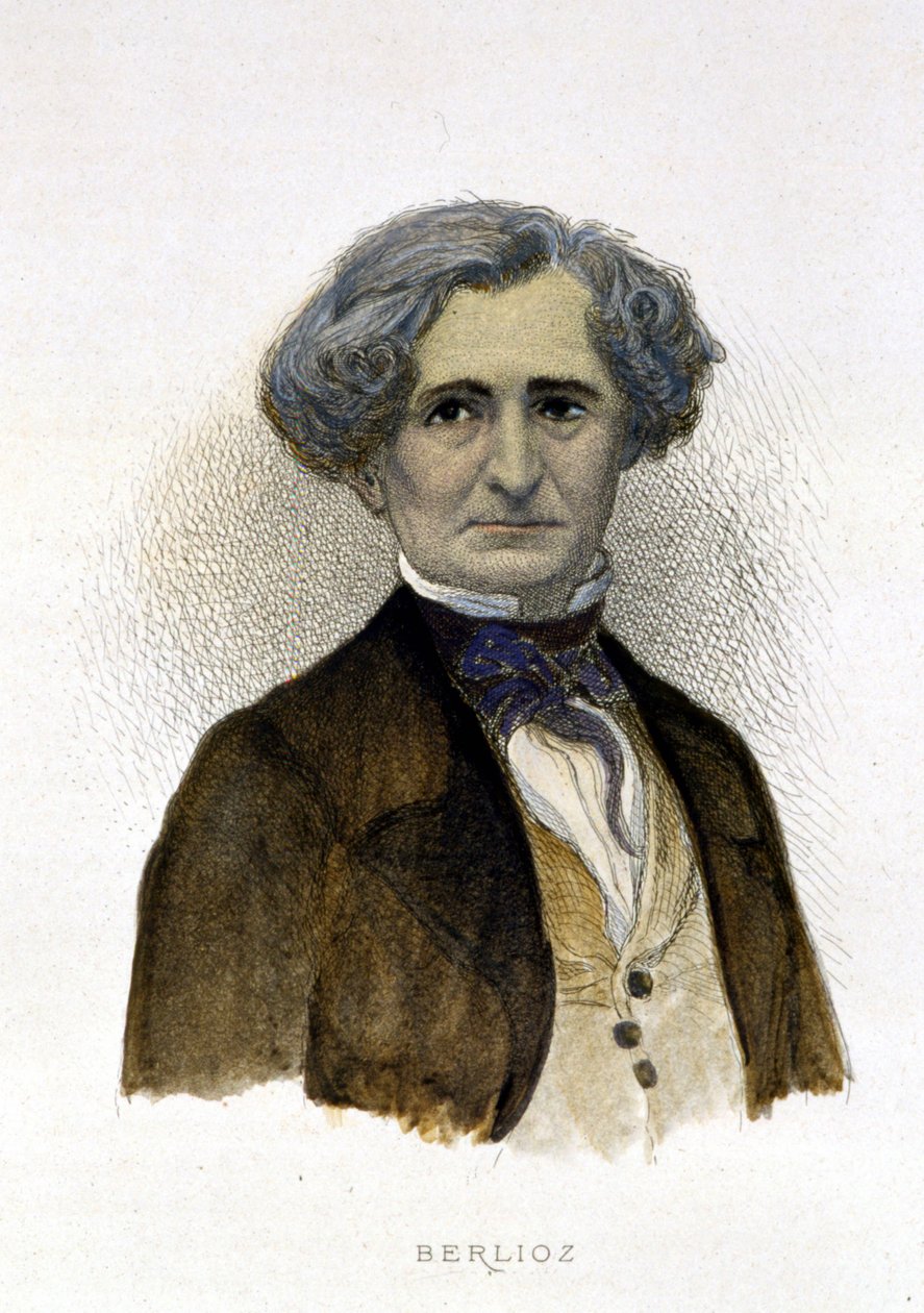 Portræt af Hector Berlioz (1803-1869) - gravering af Unknown artist