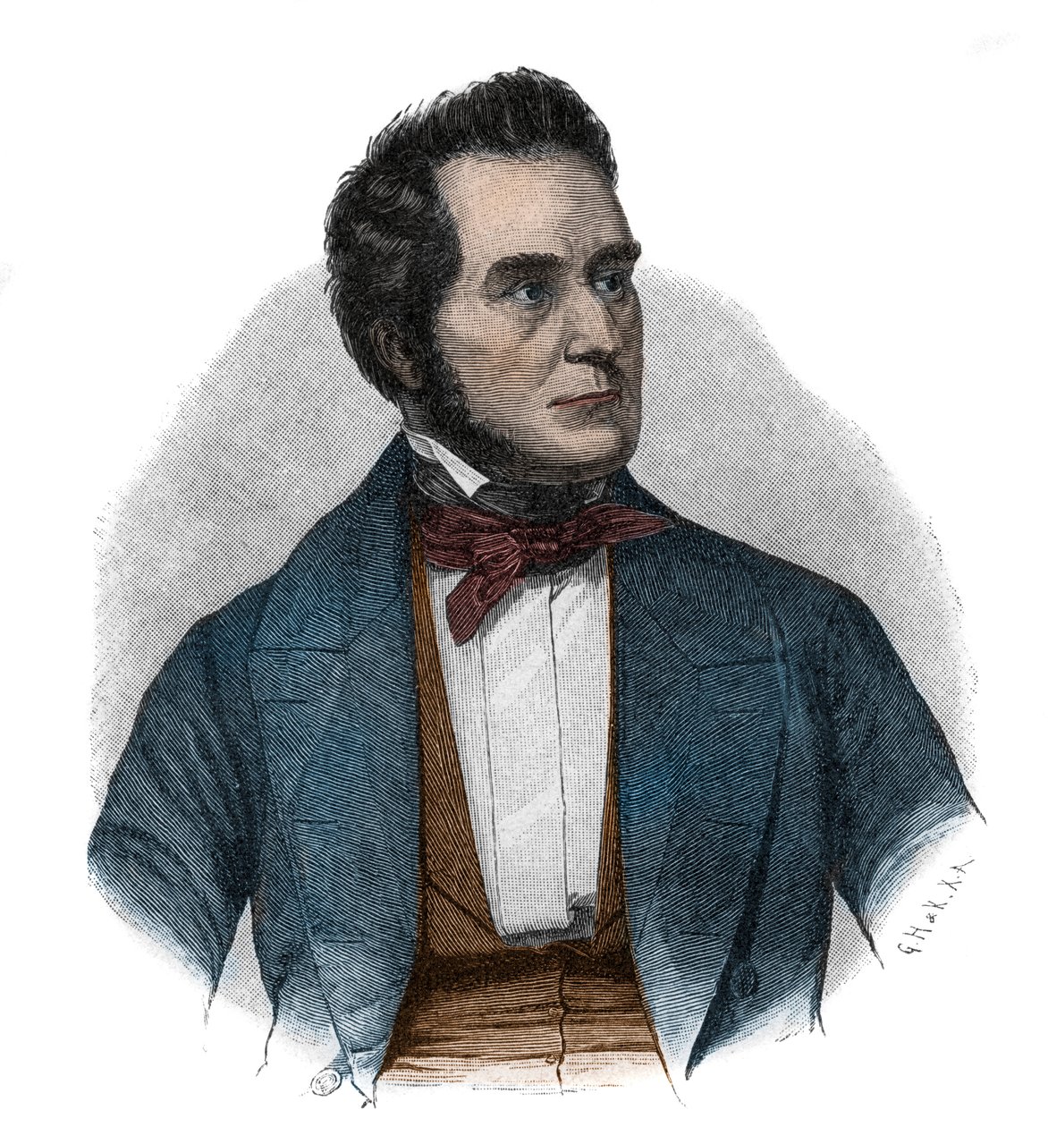 Portræt af Heinrich Wilhelm August Freiherr von Gagern (1799-1880), statsmand, der argumenterede for Tysklands forening - Portræt af Heinrich Wilhelm August von Gagern (1799-1880) af Unknown artist