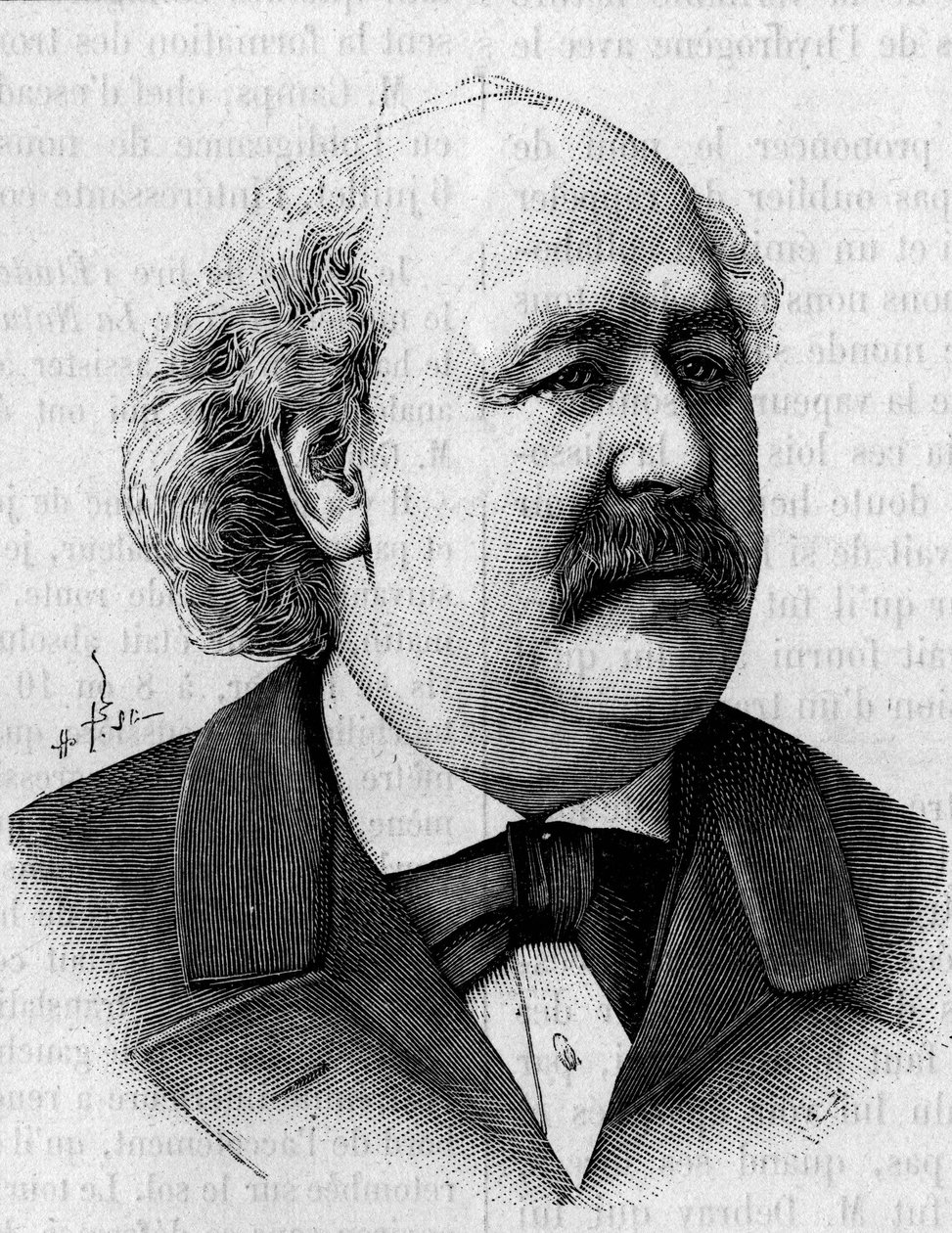 Portræt af Henri Jules Debray (1827-1888), fransk kemiker. (Fra et fotografi af Eugene Pirou). Gravering i "" Nature: gennemgang af videnskaberne og deres anvendelser til kunst og industri "" af 11. august 1888. af Unknown artist