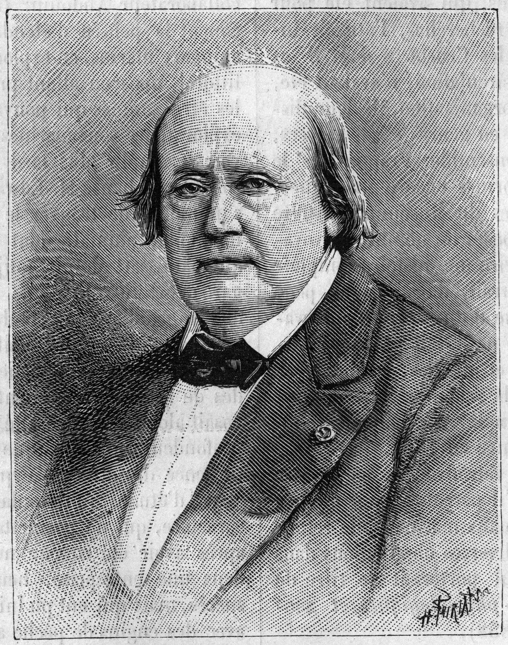 Portræt af Henri Milne Edwards (Milne-Edwards) (1800-1885), fransk naturforsker. (Fra et fotografi). Gravering i "" Natur: gennemgang af videnskaberne og deres anvendelser til kunst og industri"" af 8. august af Unknown artist
